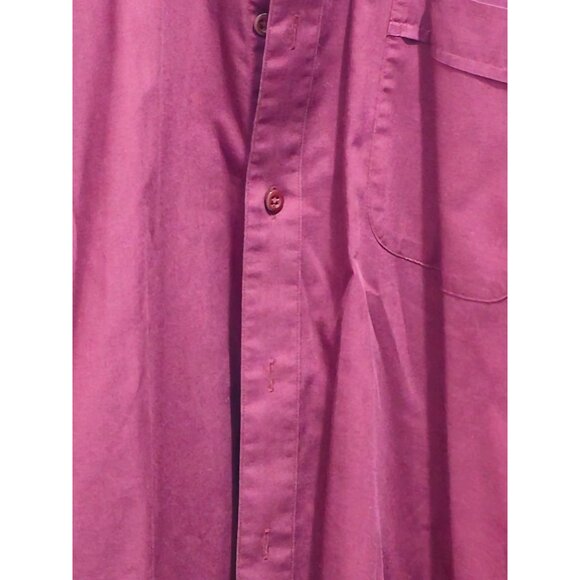 Kilburne & Finch Men’s Dress Shirt 17 34/35 Burgundy – Classic Fit Long Sleeve - Picture 4 of 13